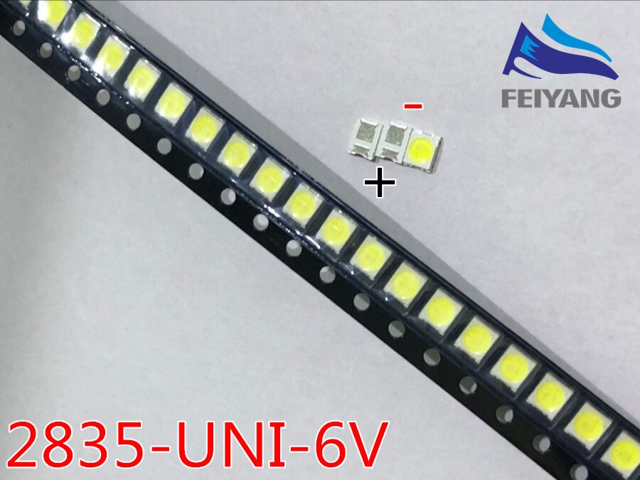 UNI-오리지널 LED 라이트 비즈 고전력 1W 6V, 100 개, LED LCD TV 백라이트 응용 프로그램용 쿨 화이트